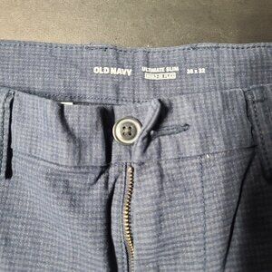 Blue small check pants